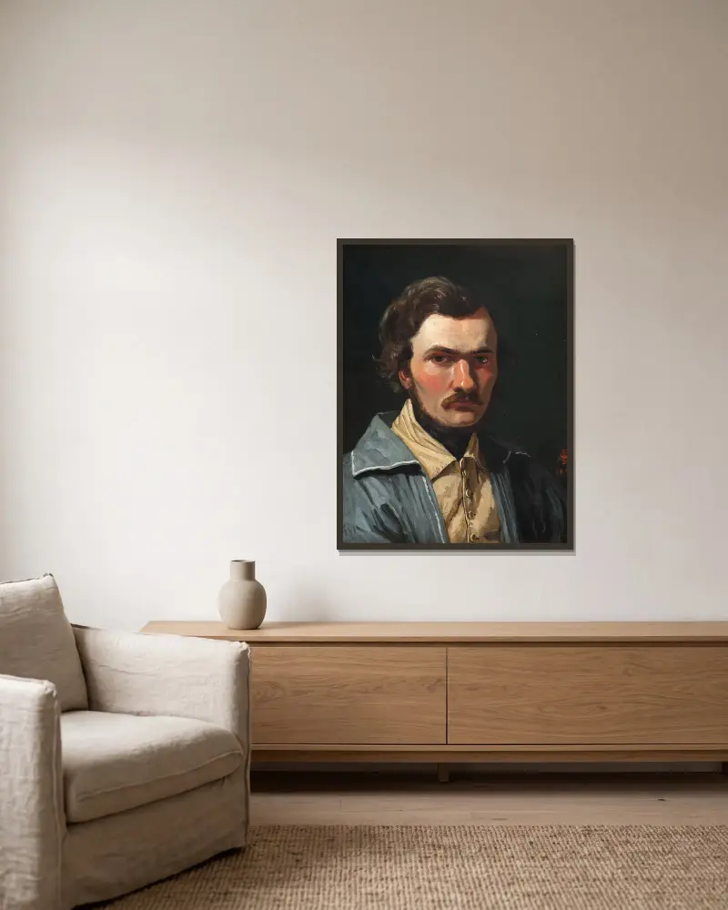 Portret malarza J. Th. Lundbye, P. C. Skovgaard w ramie na ścianie