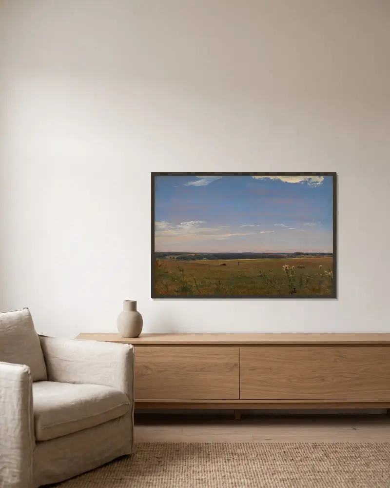 Blick auf das Herrenhaus Beldringe von P. C. Skovgaard gerahmt an einer Wand