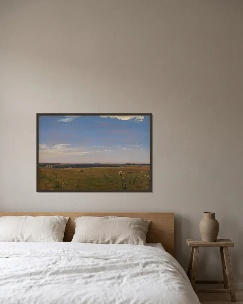 Blick auf das Herrenhaus Beldringe von P. C. Skovgaard gerahmt an einer Wand