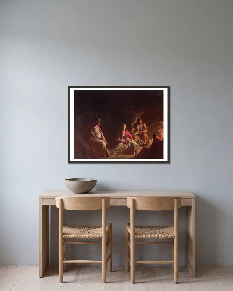 Pojmana przez Indian, George Caleb Bingham w ramie na ścianie