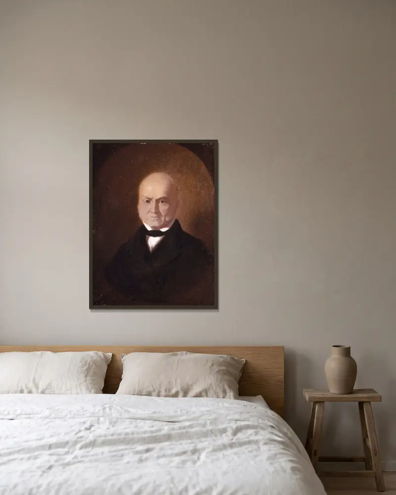 John Quincy Adams, 1850 av George Caleb Bingham inramad på en vägg