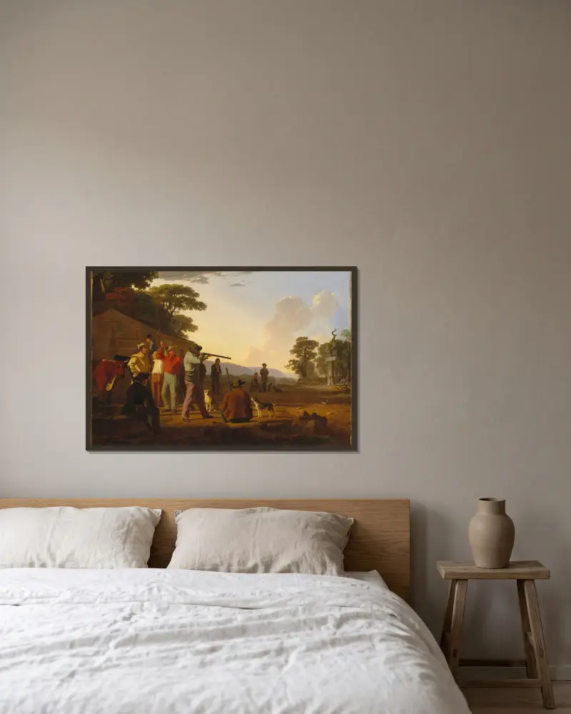 Shooting for the Beef von George Caleb Bingham gerahmt an einer Wand