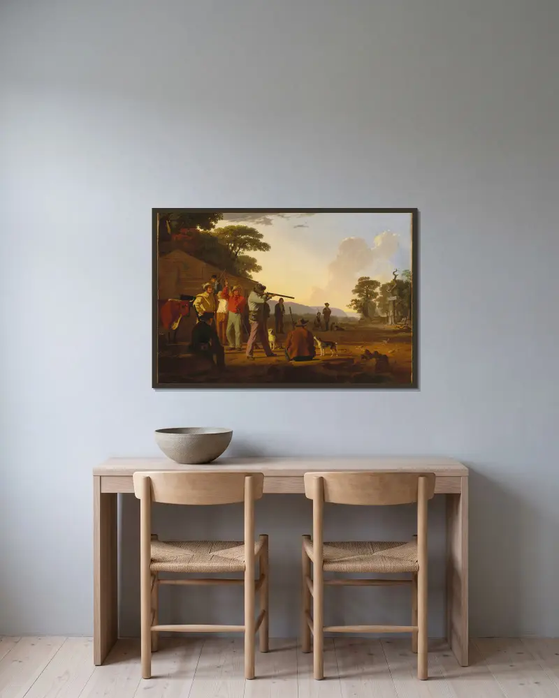 Shooting for the Beef von George Caleb Bingham gerahmt an einer Wand