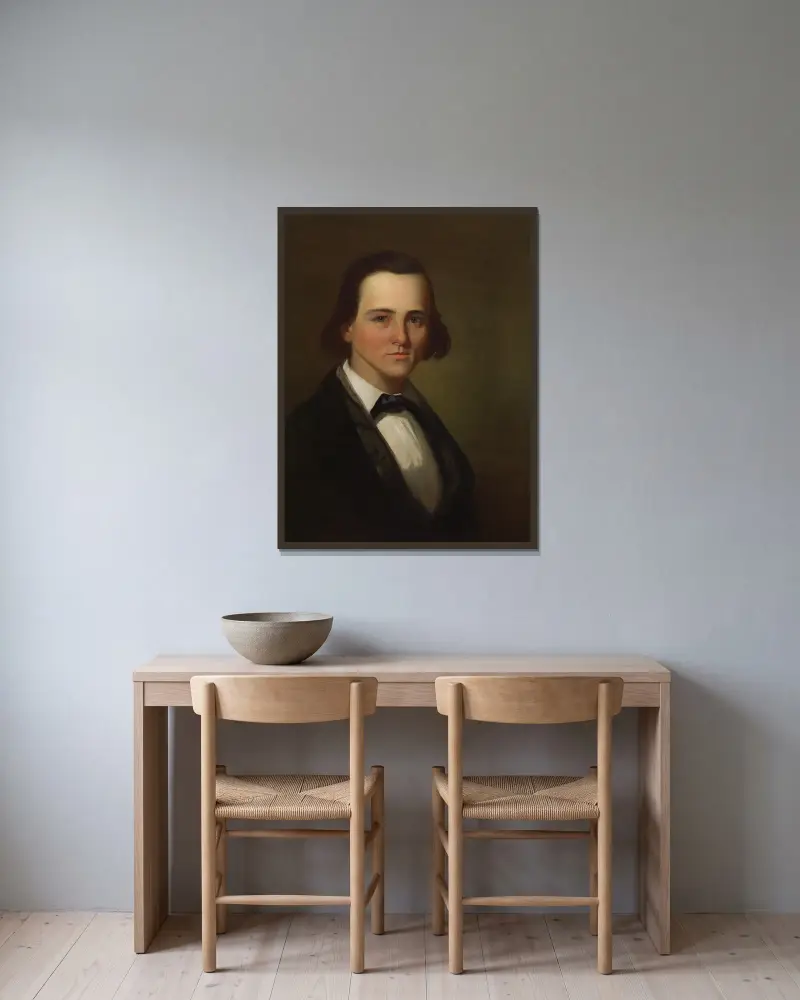 Der Student (Dr. Oscar Fitzland Potter) von George Caleb Bingham gerahmt an einer Wand