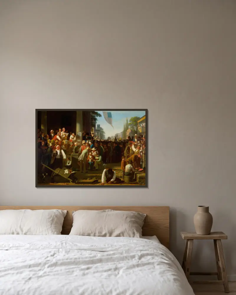 Folkets domslut av George Caleb Bingham inramad på en vägg