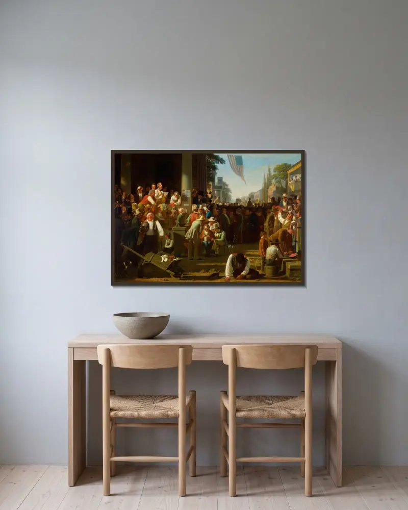 Folkets domslut av George Caleb Bingham inramad på en vägg