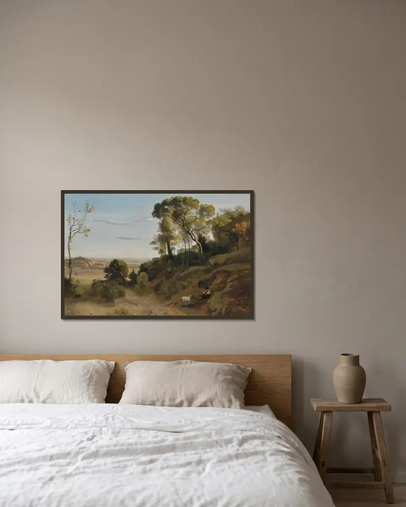 Kampagne bei Neapel von Jean-Baptiste-Camille Corot gerahmt an einer Wand