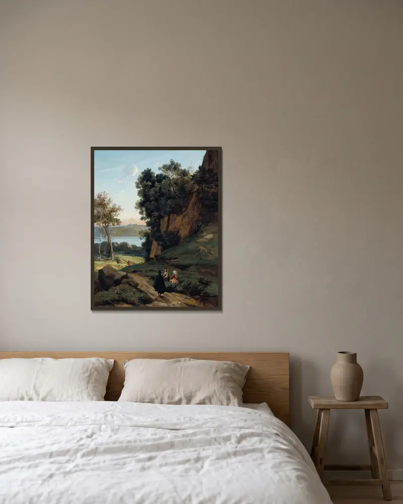 Italiens D’Albano av Jean-Baptiste-Camille Corot inramad på en vägg