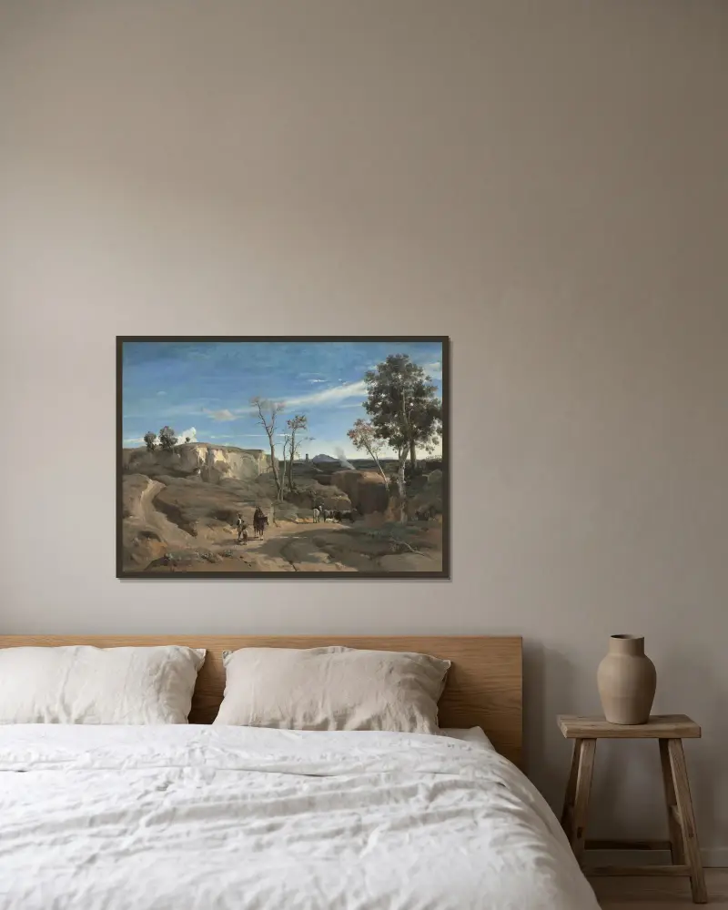 La Cervara, the Roman Campagna av Jean-Baptiste-Camille Corot inramad på en vägg