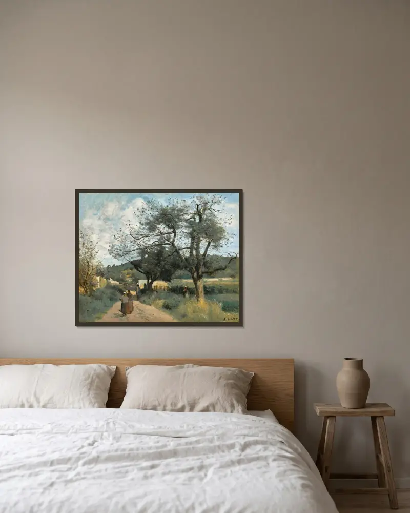 Marcoussis, droga przez pola, Jean-Baptiste-Camille Corot w ramie na ścianie