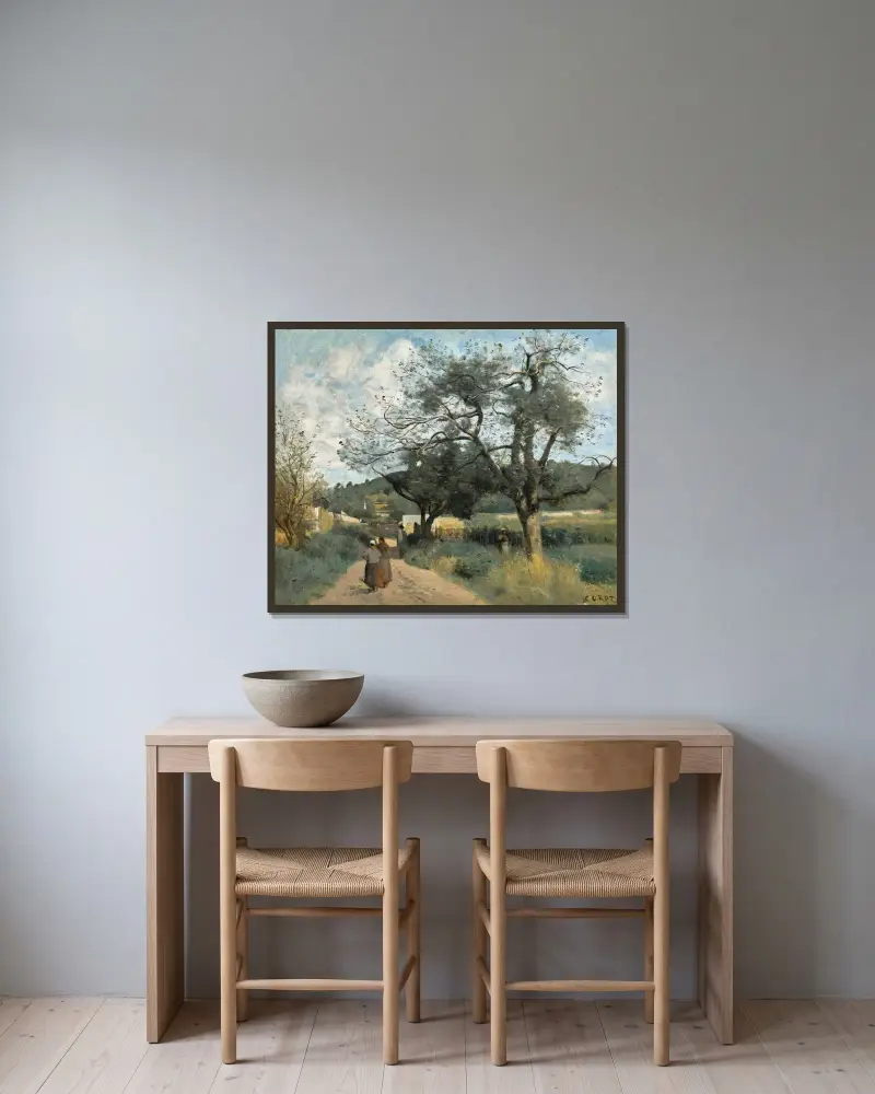 Marcoussis, droga przez pola, Jean-Baptiste-Camille Corot w ramie na ścianie