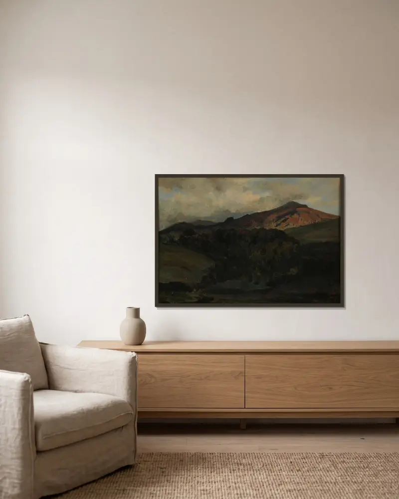 Monte-Cavo av Jean-Baptiste-Camille Corot inramad på en vägg