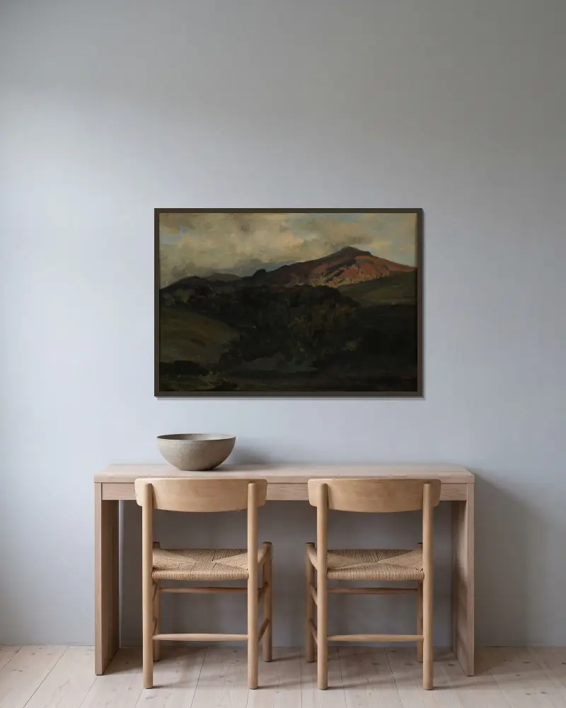 Monte-Cavo av Jean-Baptiste-Camille Corot inramad på en vägg