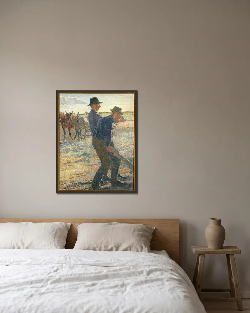 Seinelandskap nära Chatou av Jean-Baptiste-Camille Corot inramad på en vägg