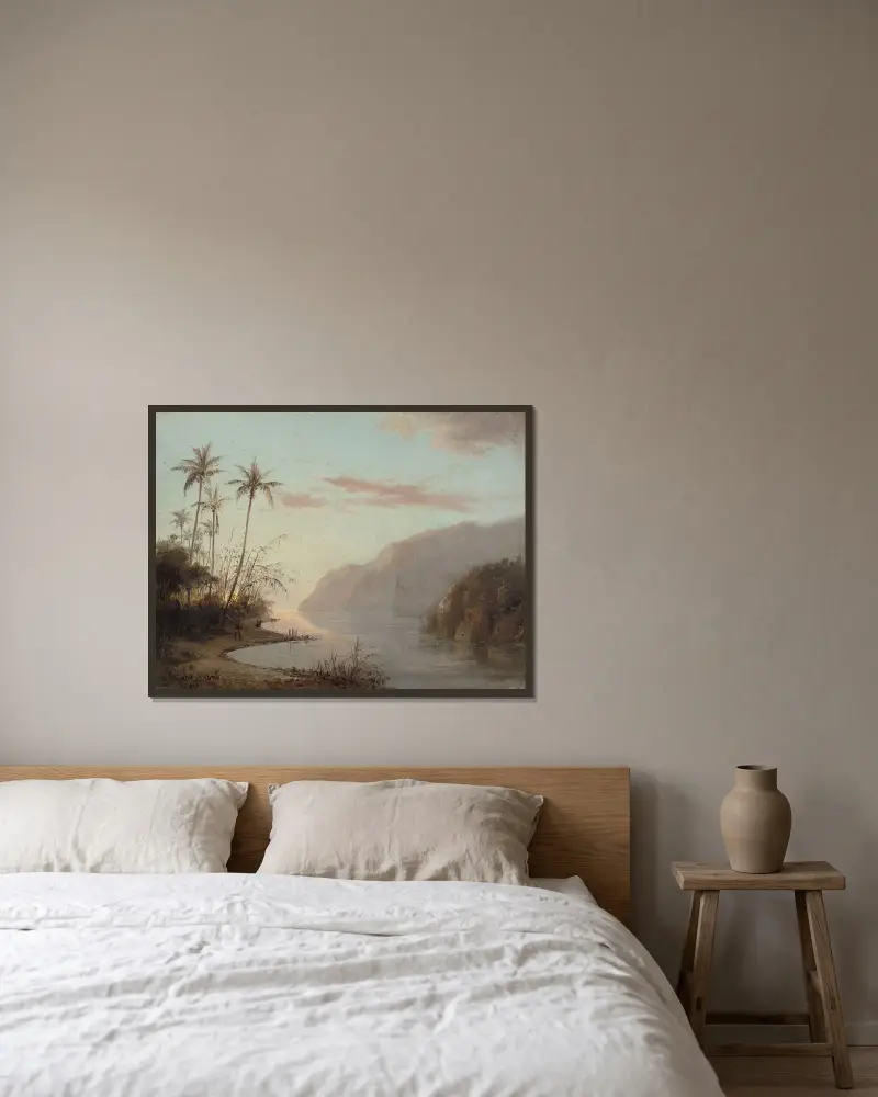En bäck på St. Thomas (Jungfruöarna) av Camille Pissarro inramad på en vägg
