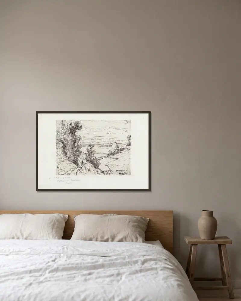 Kullar vid Pontoise av Camille Pissarro inramad på en vägg