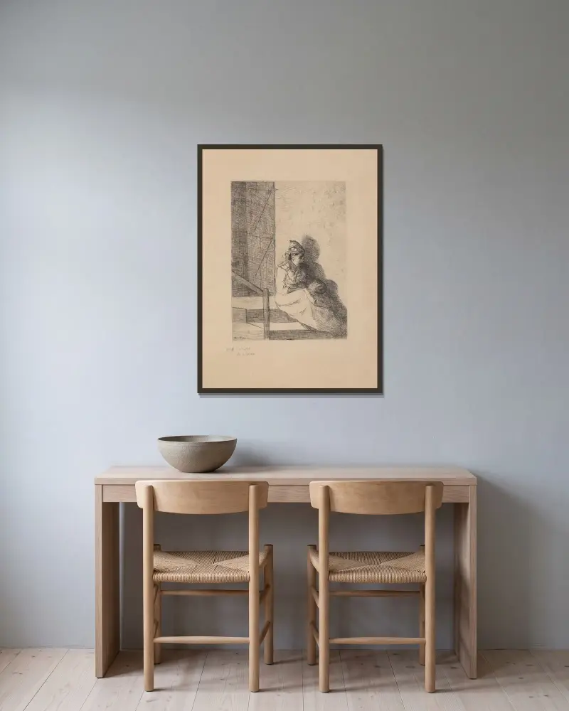 Die Negerin von Camille Pissarro gerahmt an einer Wand