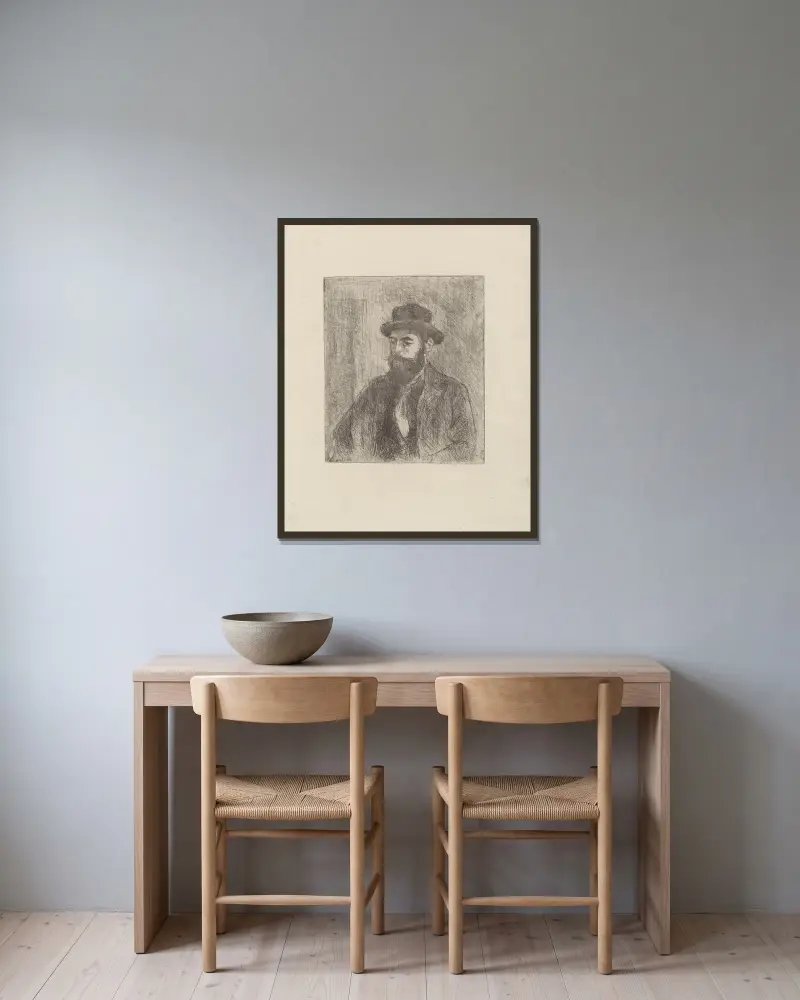 Lucien Pissarro av Camille Pissarro inramad på en vägg