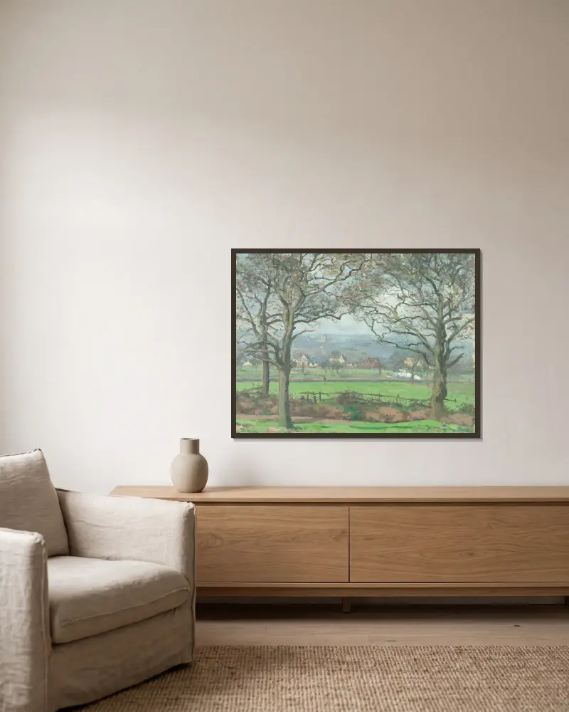 Nära Sydenham Hill av Camille Pissarro inramad på en vägg
