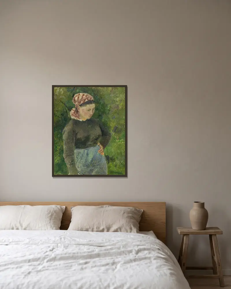 Bondkvinna av Camille Pissarro inramad på en vägg