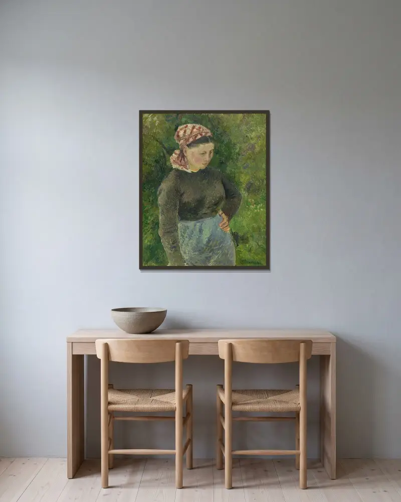 Bondkvinna av Camille Pissarro inramad på en vägg