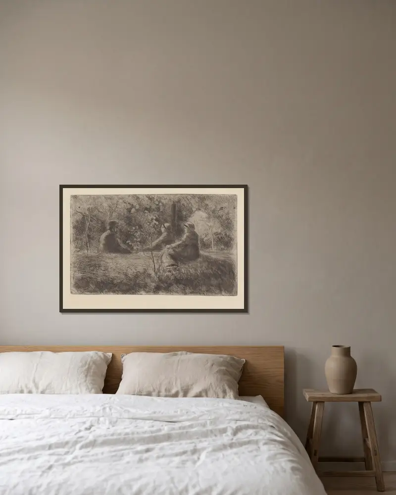 Niedzielny odpoczynek w lesie, Camille Pissarro w ramie na ścianie