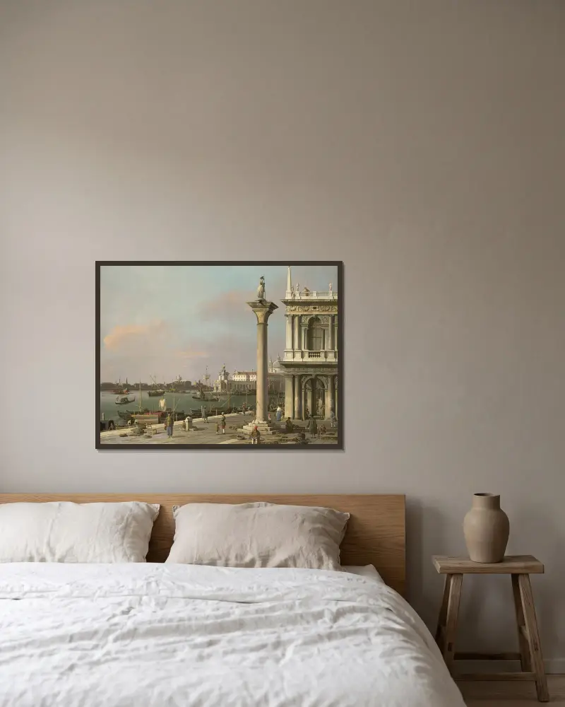 Bacino di San Marco – från Piazzettan av Canaletto inramad på en vägg