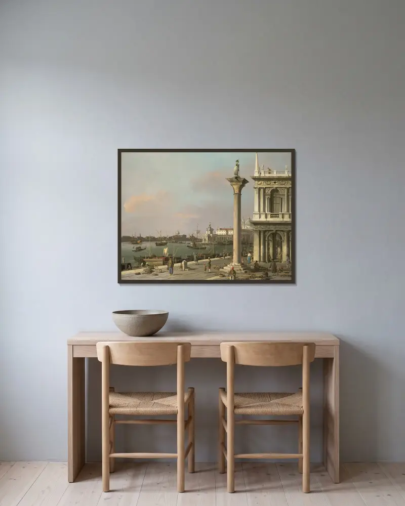 Bacino di San Marco – från Piazzettan av Canaletto inramad på en vägg