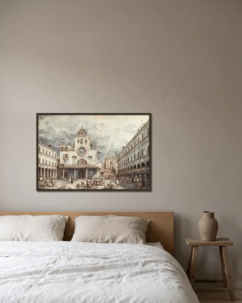 Campo San Giacomo di Rialto, Venedig av Canaletto inramad på en vägg