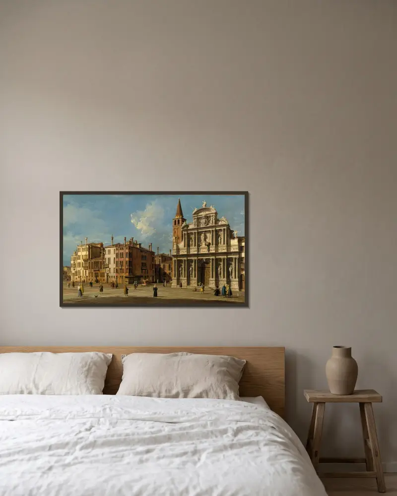 Campo Santa Maria Zobenigo, Venedig av Canaletto inramad på en vägg
