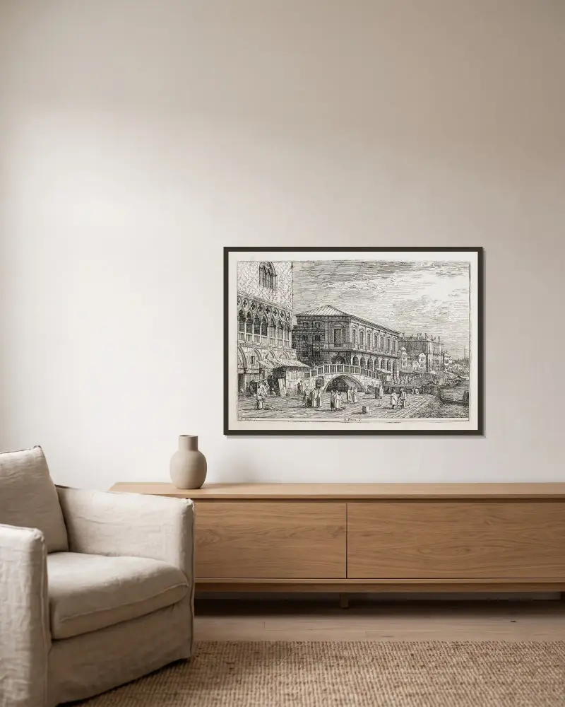 Le Preson. V, Canaletto w ramie na ścianie