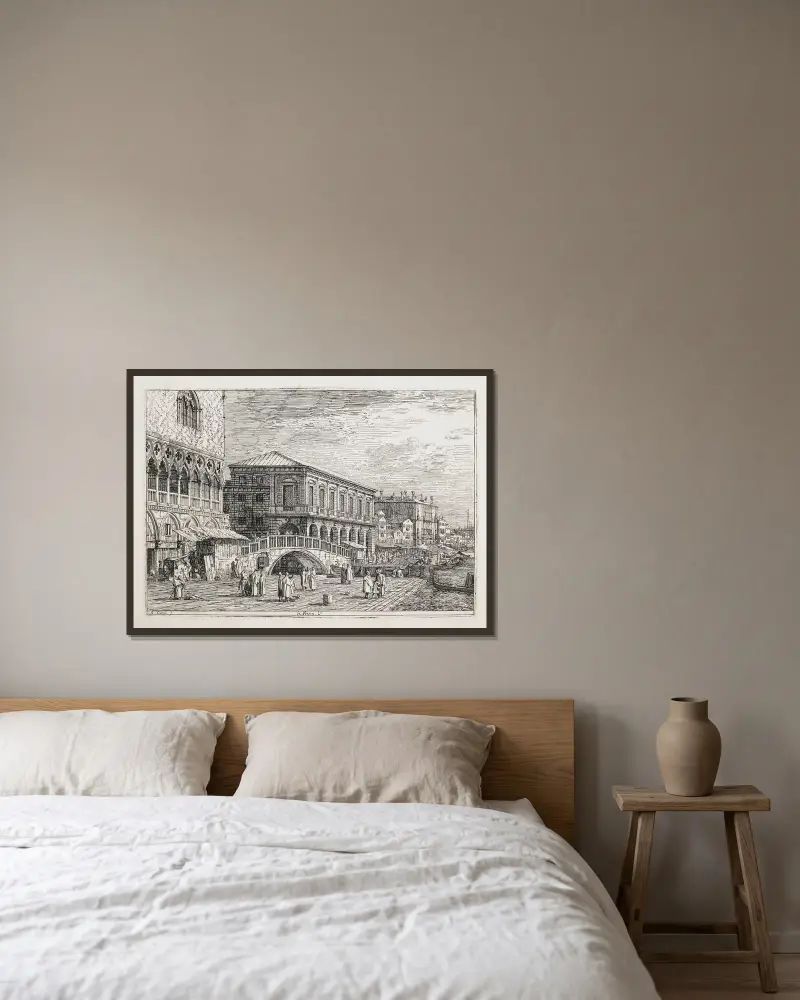 Le Preson. V, Canaletto w ramie na ścianie
