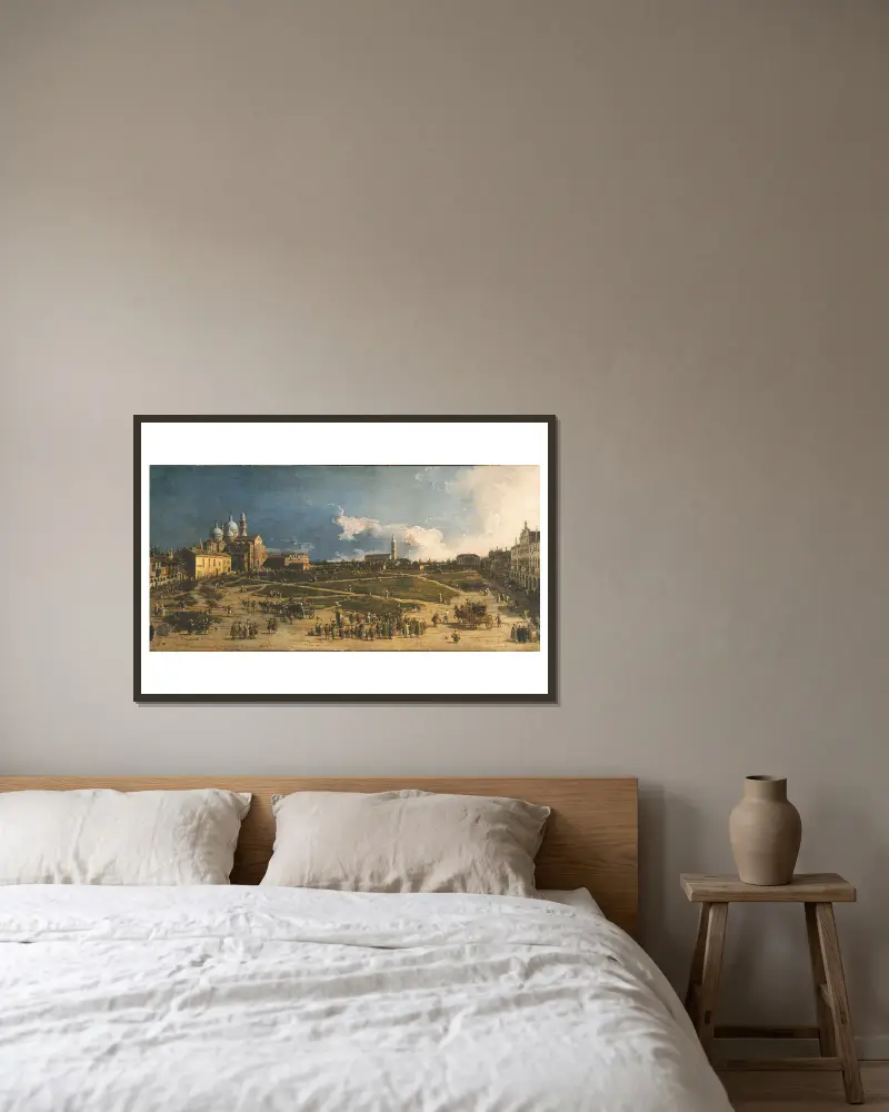 Prà della Valle in Padua von Canaletto gerahmt an einer Wand