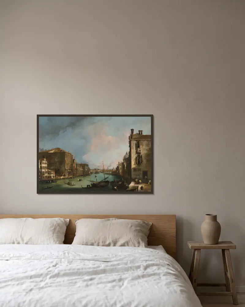 Der Canal Grande in Venedig mit dem Palazzo Corner Ca' Grande von Canaletto gerahmt an einer Wand