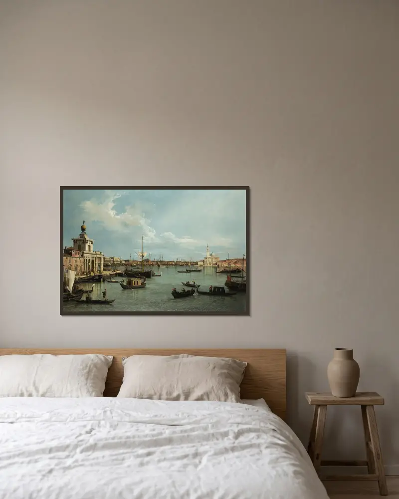 Venedig, Bacino di San Marco vom Canale della Giudecca von Canaletto gerahmt an einer Wand