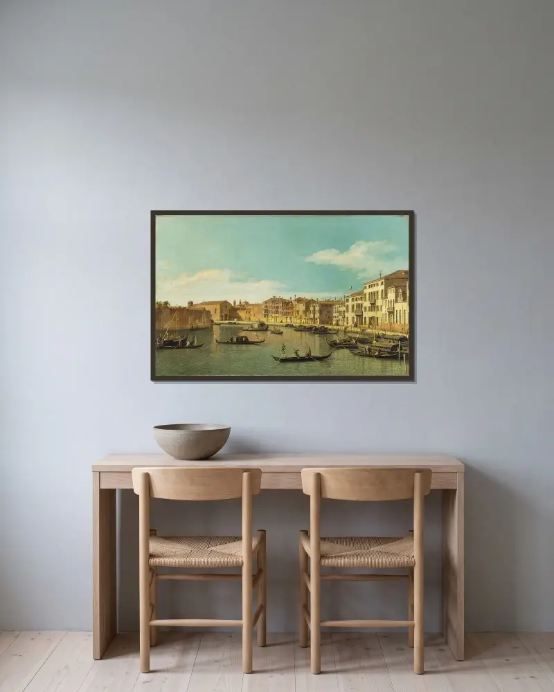 Venedig, Canale di Santa Chiara von Canaletto gerahmt an einer Wand
