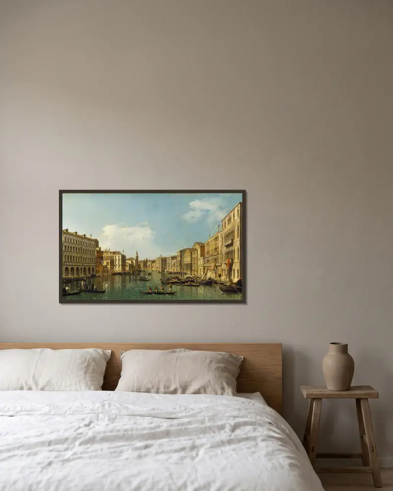 Venedig, Canal Grande vom Palazzo Foscari zur Carità von Canaletto gerahmt an einer Wand