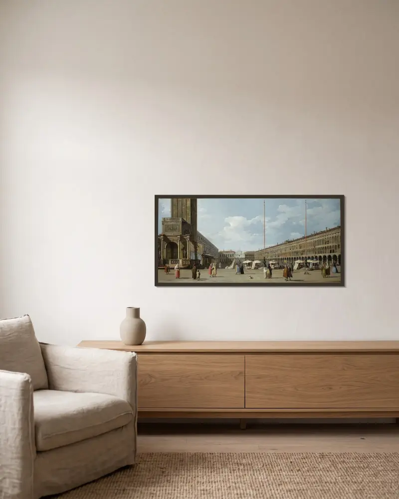 Venedig, Molo med Santa Maria della Salute av Canaletto inramad på en vägg