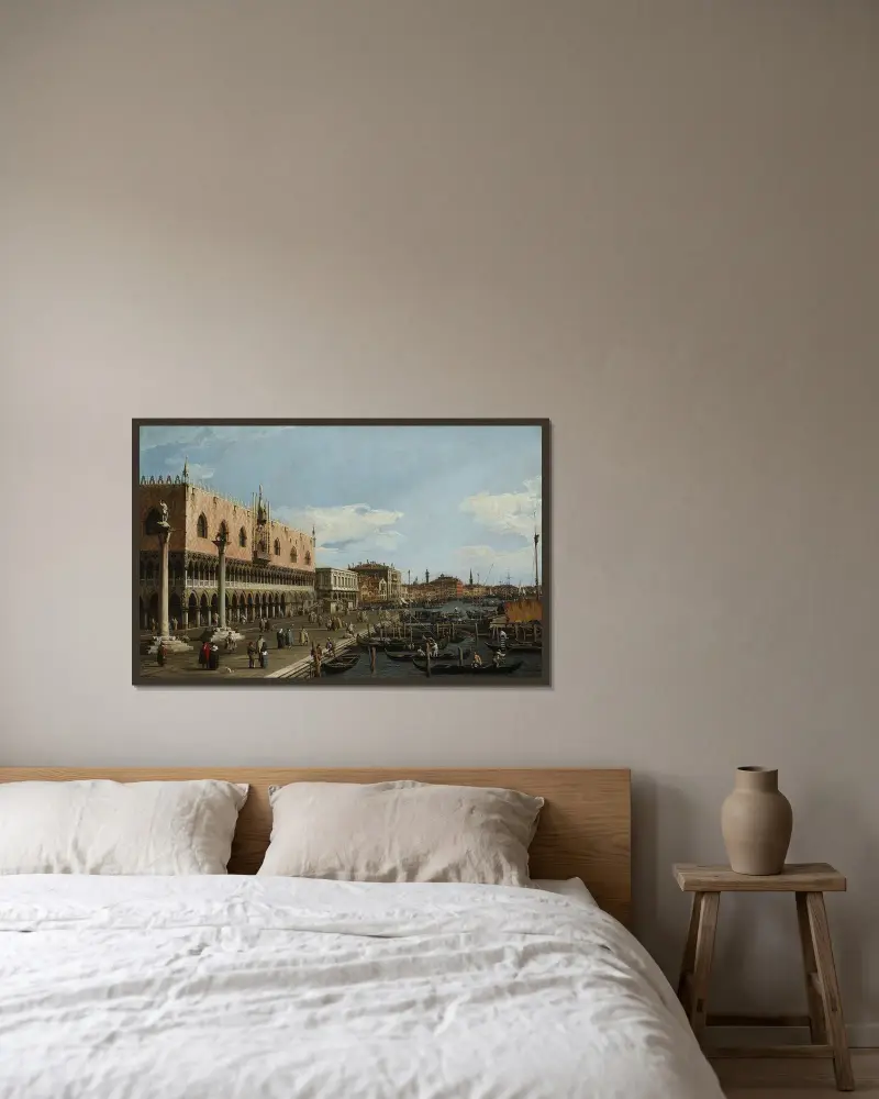 Venedig, Riva degli Schiavoni av Canaletto inramad på en vägg