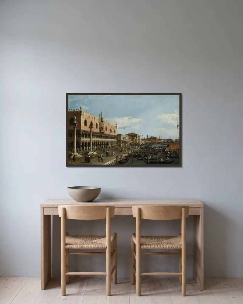 Venedig, Riva degli Schiavoni av Canaletto inramad på en vägg