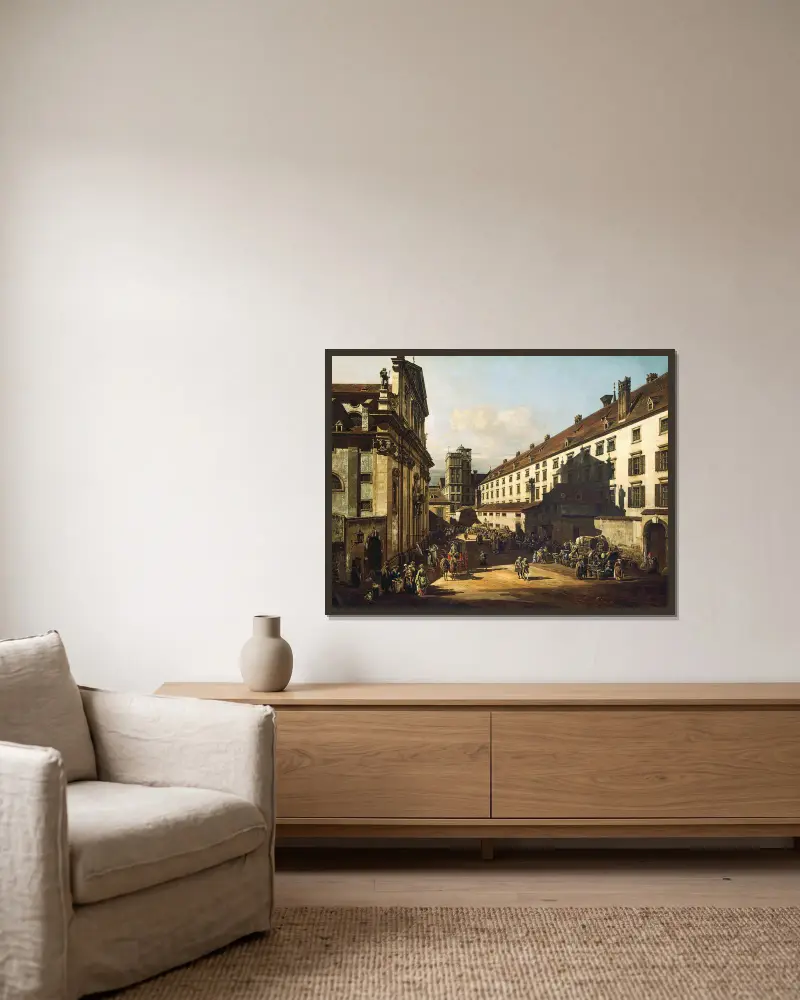 Wien, Dominikanska kyrkan av Canaletto inramad på en vägg