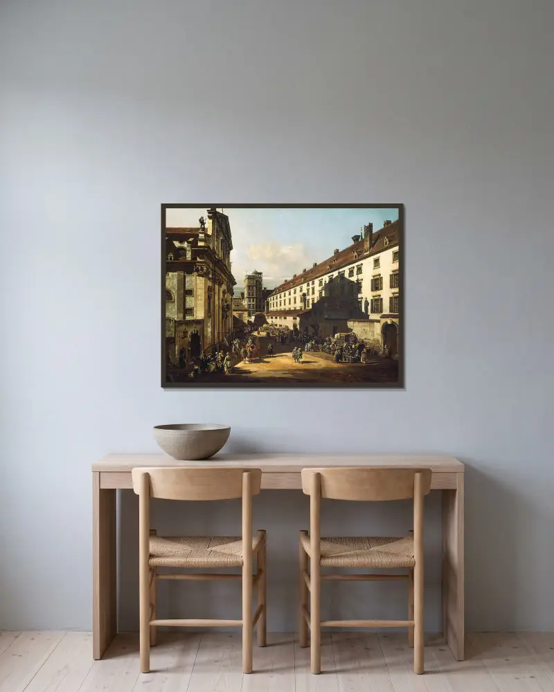 Wien, Dominikanska kyrkan av Canaletto inramad på en vägg