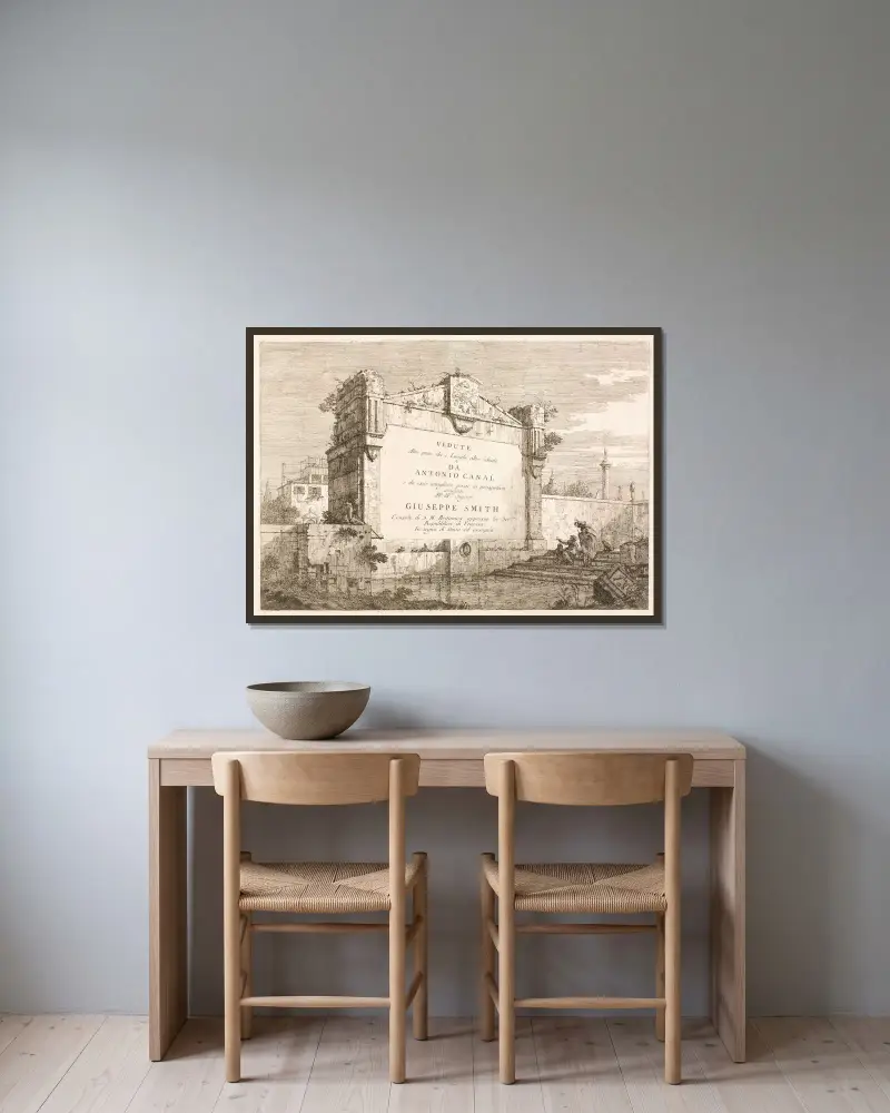 Views – Title Page av Canaletto inramad på en vägg