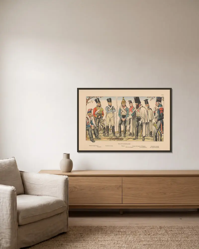 Récits D’espagne. 1810 av Caran d'Ache inramad på en vägg