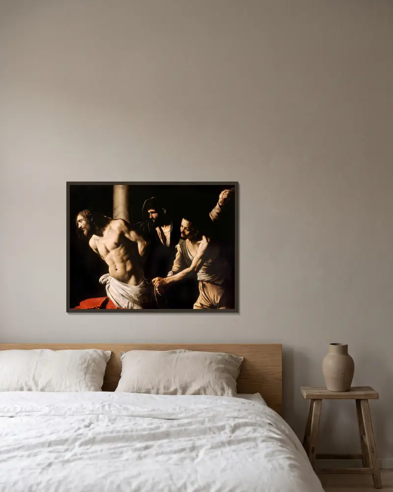Kristus u sloupu, Caravaggio v rámu na stěně