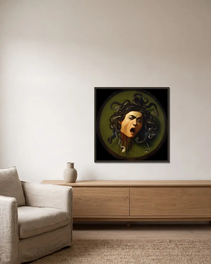 Meduza, Caravaggio w ramie na ścianie