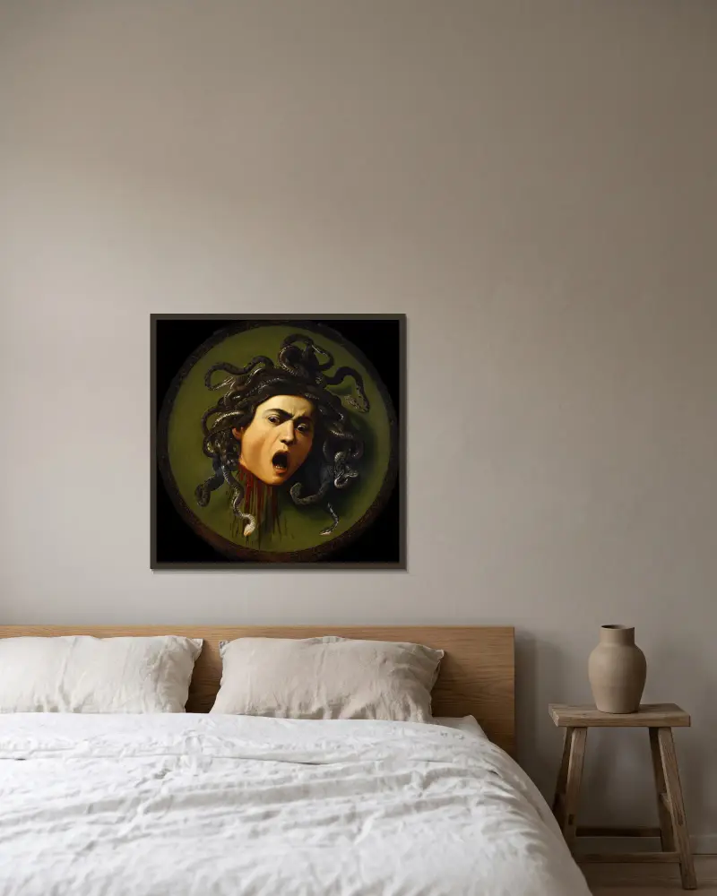 Meduza, Caravaggio w ramie na ścianie