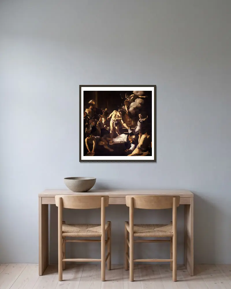 Męczeństwo św. Mateusza, Caravaggio w ramie na ścianie