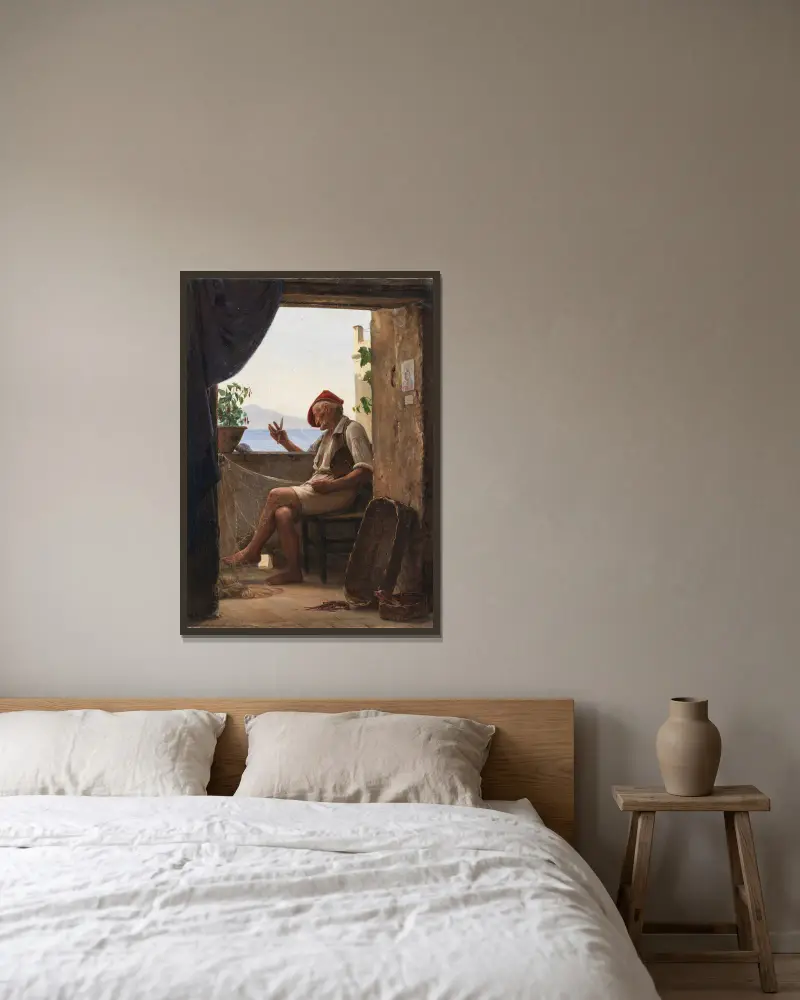 En fiskare från Sorrento, Italien av Carl Bloch inramad på en vägg