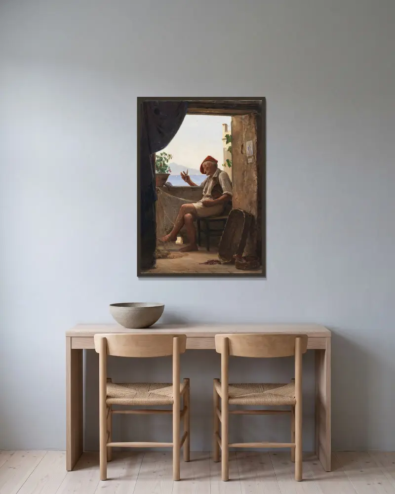 En fiskare från Sorrento, Italien av Carl Bloch inramad på en vägg